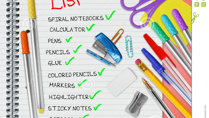 The Back to School Supplies List
